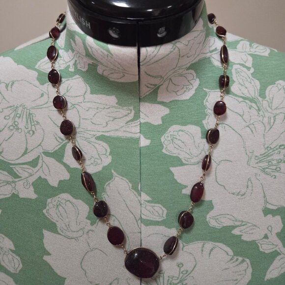 Dark Amber Pendant Necklace